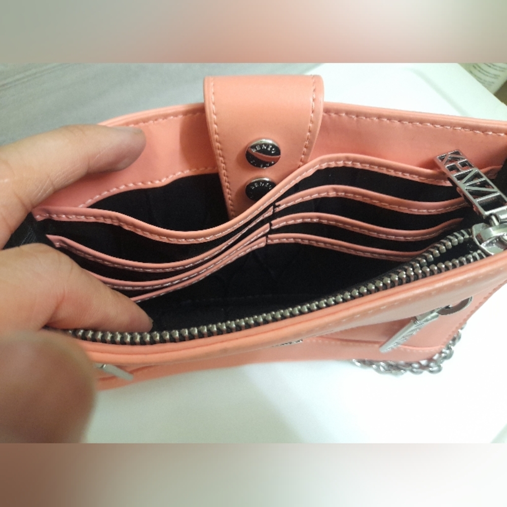 KENZO Kalifornia Coral Chain Strap Mini Crossbody Shoulder Bag Y2k - Picture 11 of 16